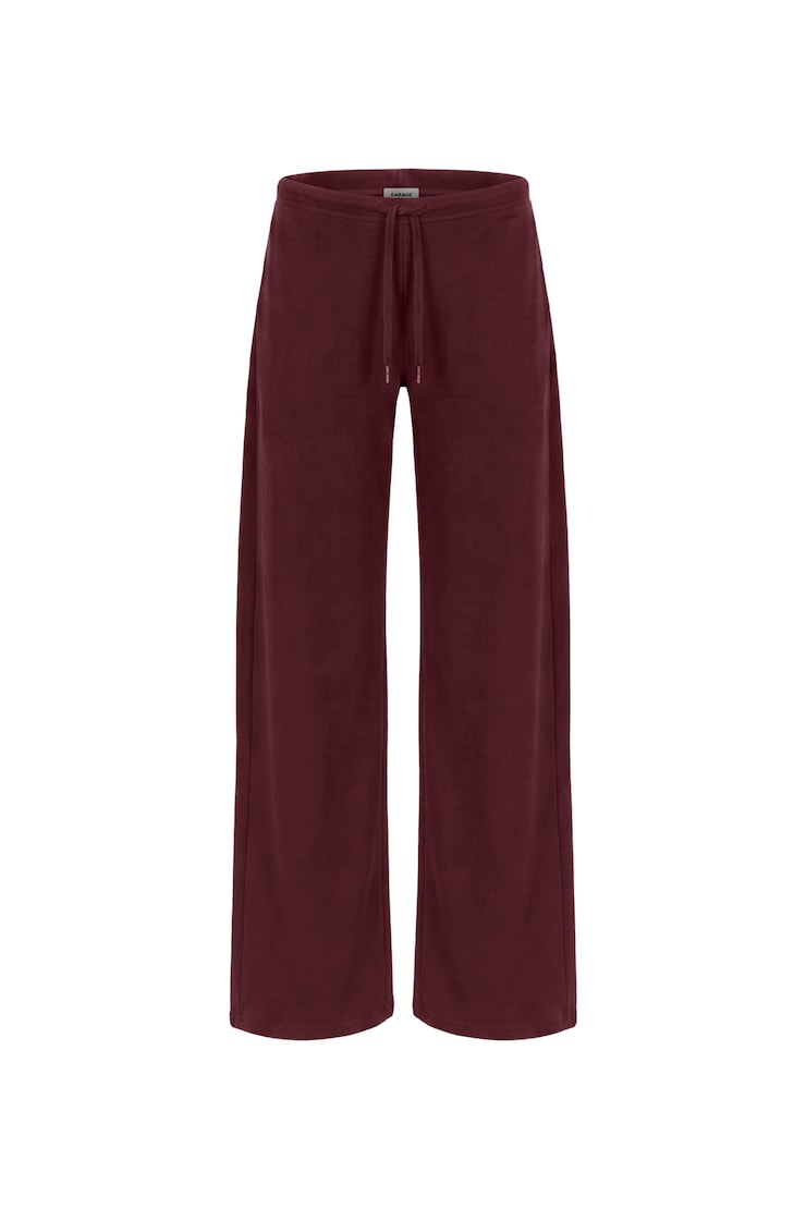 StretchTerry™ Wide Leg Pants, Burgundy Bite, large