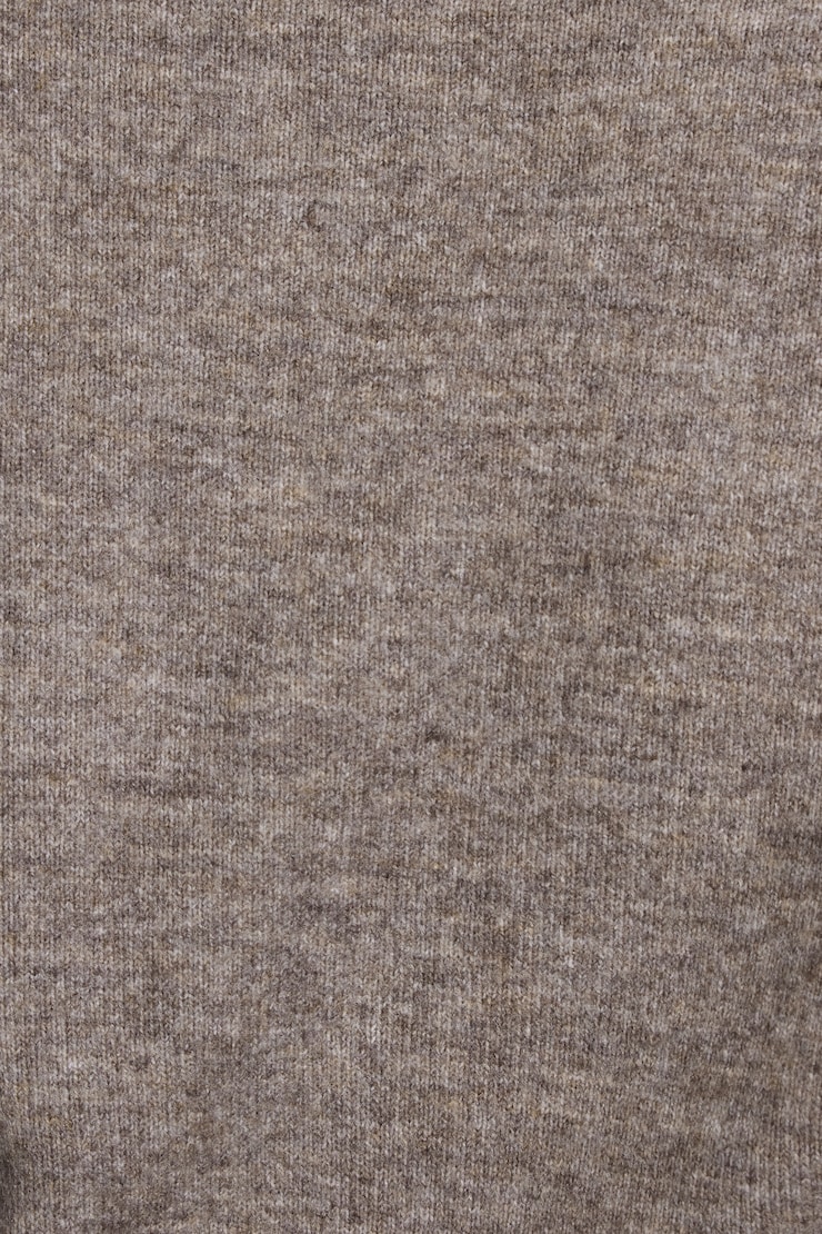 Long Sleeve Spongy Henley Sweater, Hazelnut Melange, large
