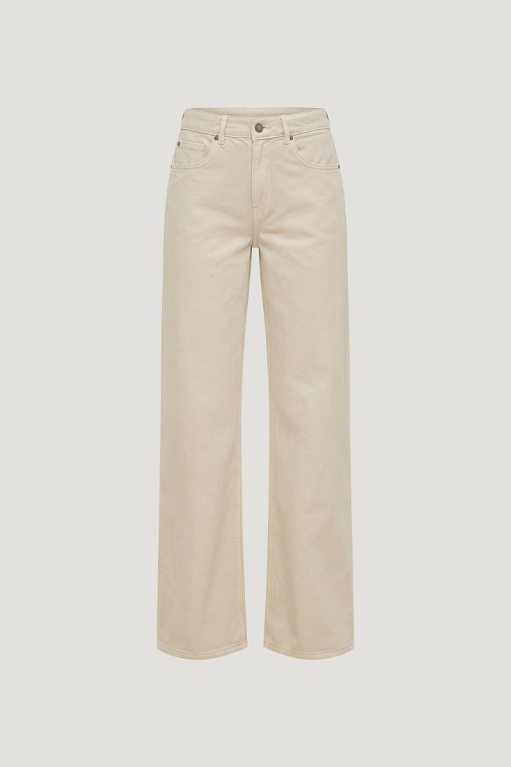 Heidi High Rise Wide Leg Jeans Rainy Day Beige large