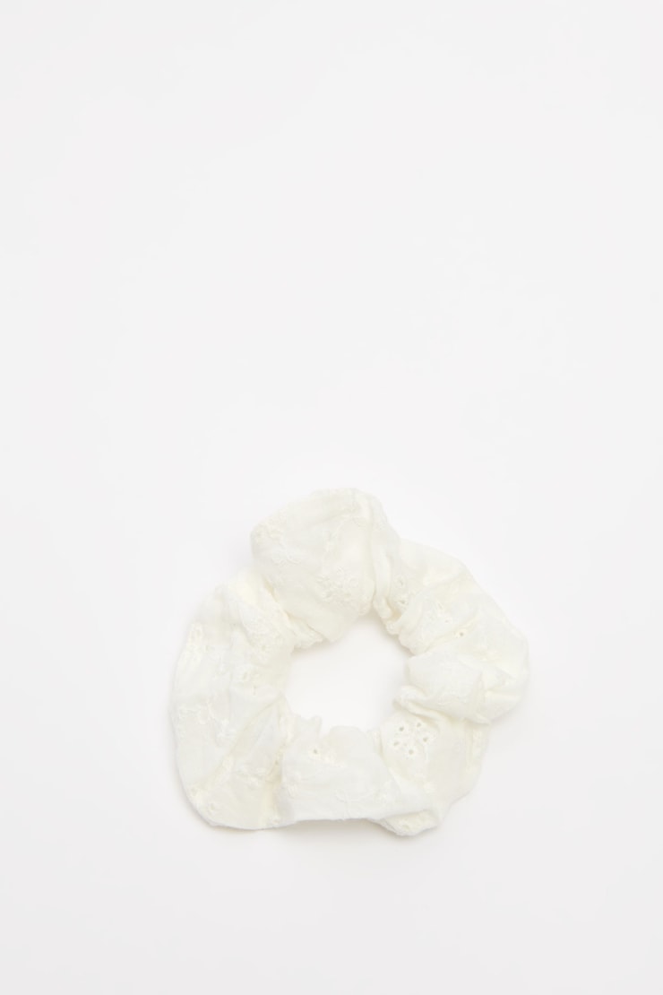 Élastique « scrunchie » à œillets Blanc éclatant large