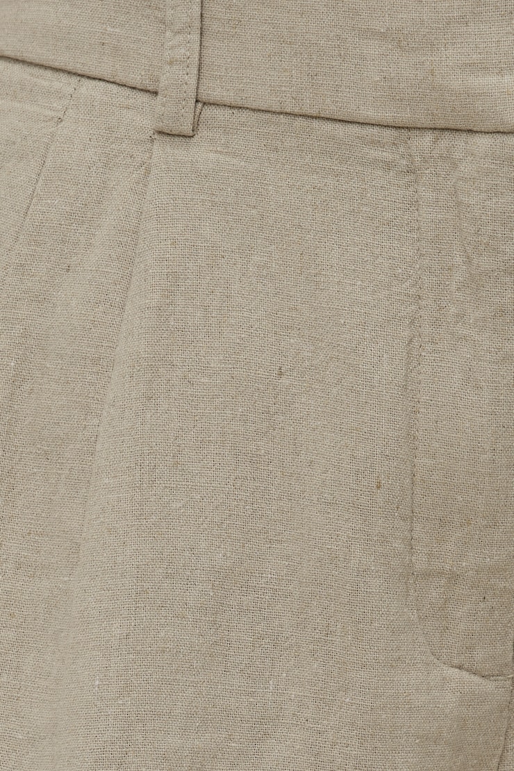 Linen High Rise Bermuda Shorts
