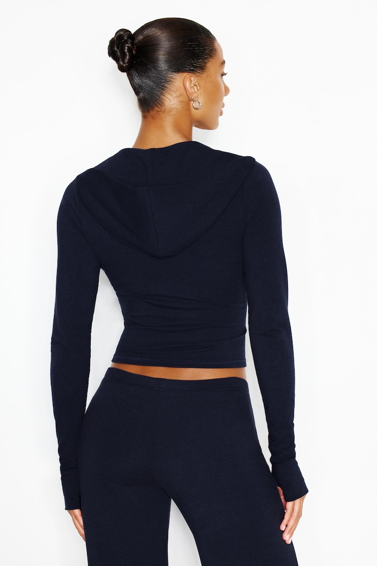 StretchTerry™ Hooded Zip Up, Naughty Navy Blue, large