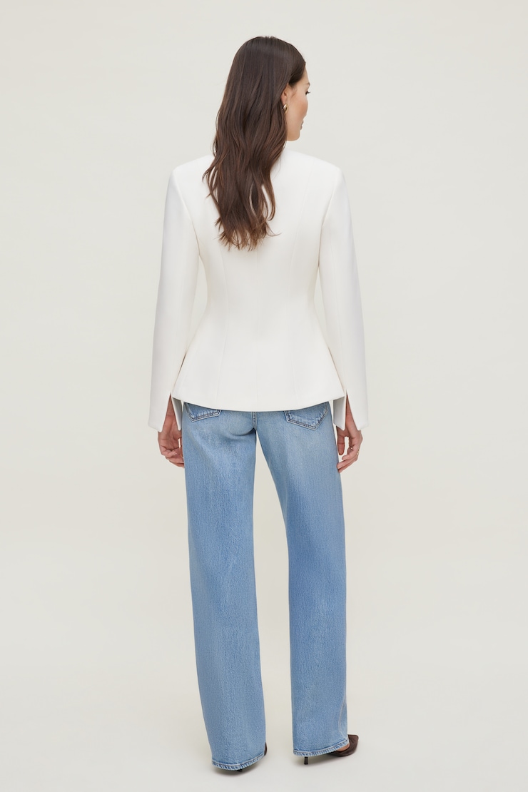 Plunge Small Button Blazer Sea Salt Off White large