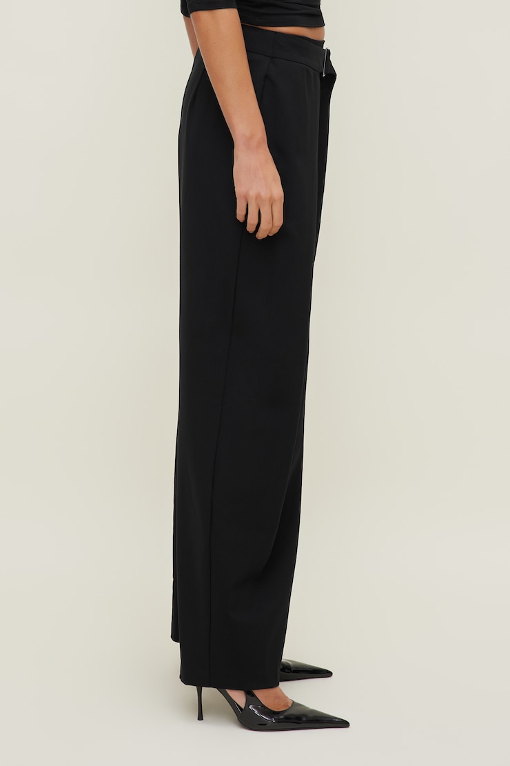Pantalon à plis Tate Noir encre large