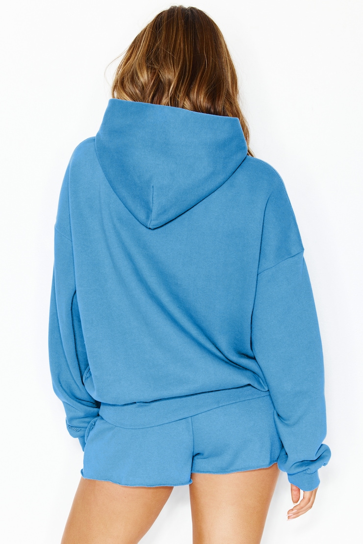 UltraFleece Hoodie, Blue Rebound with Chenille "Garage" Logo Art, large
