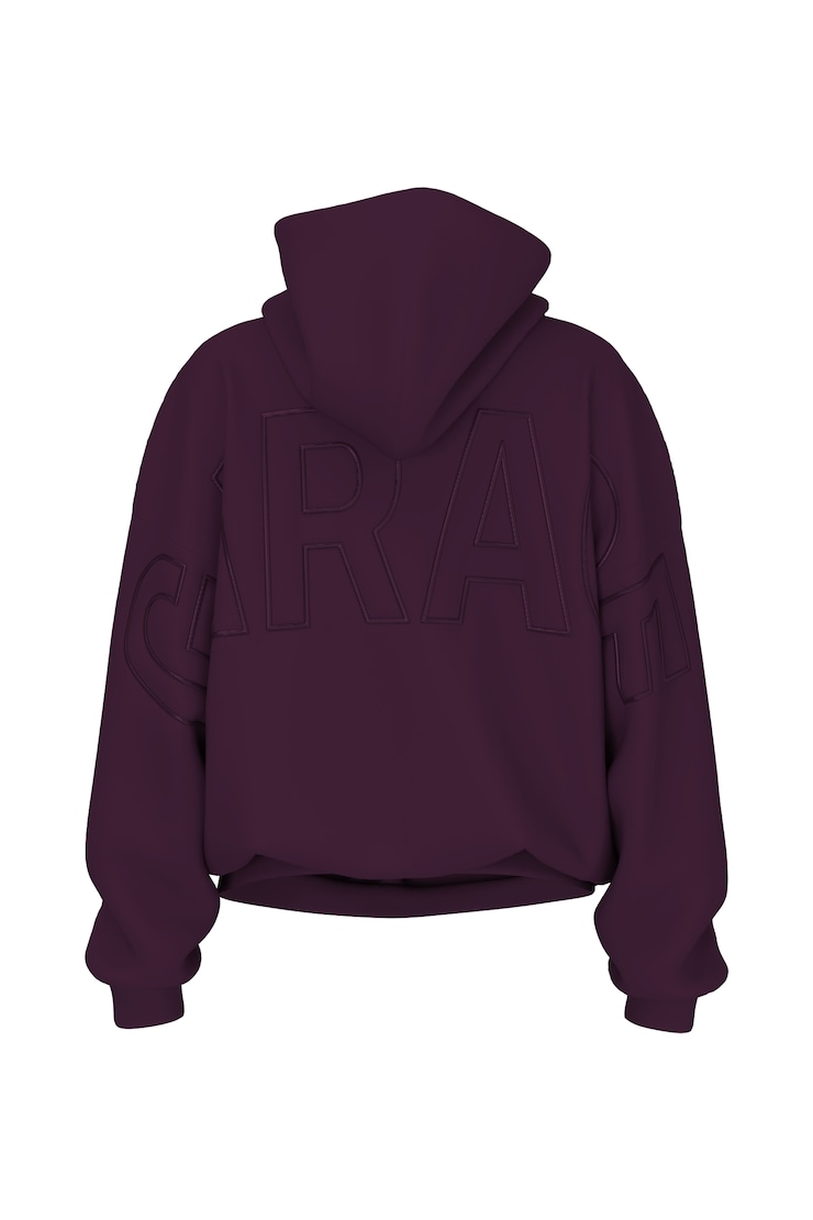 UltraFleece Hoodie, Wild Berry Maroon with Large GARAGE Logo, large