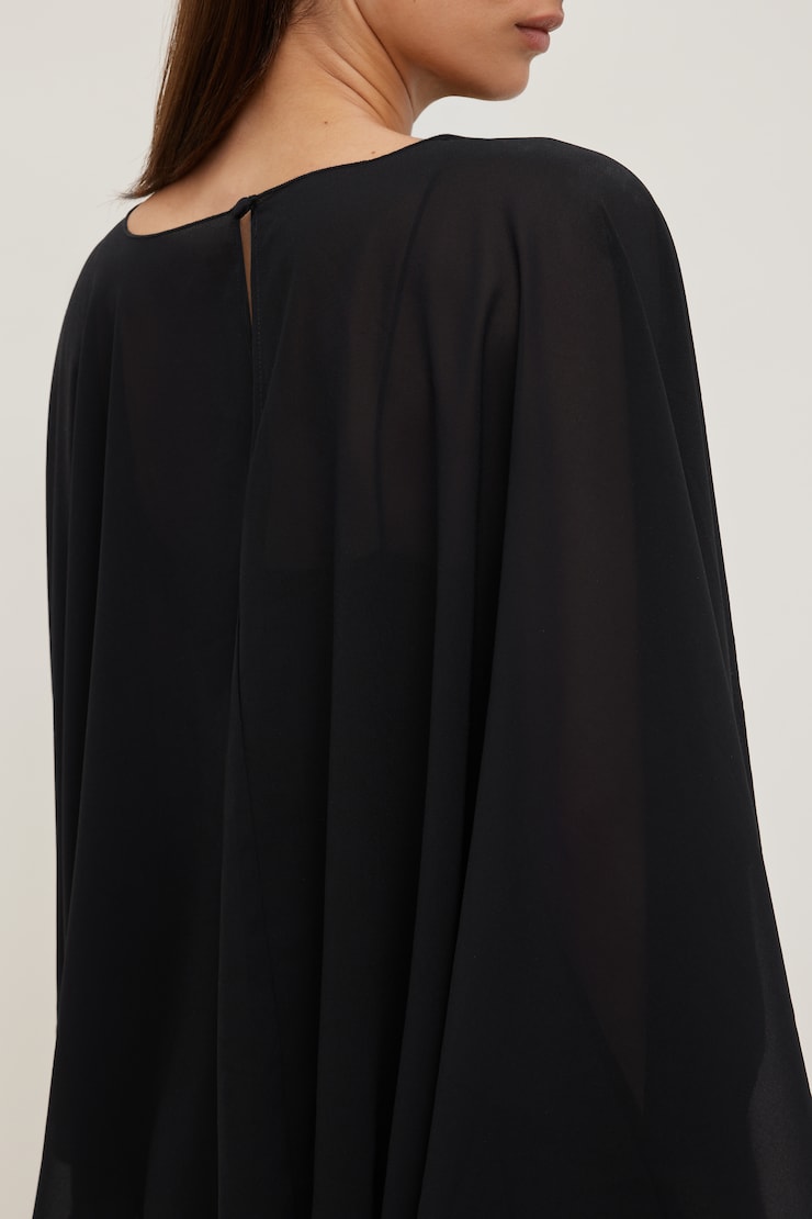 Sheer Short Cape Jet Black large