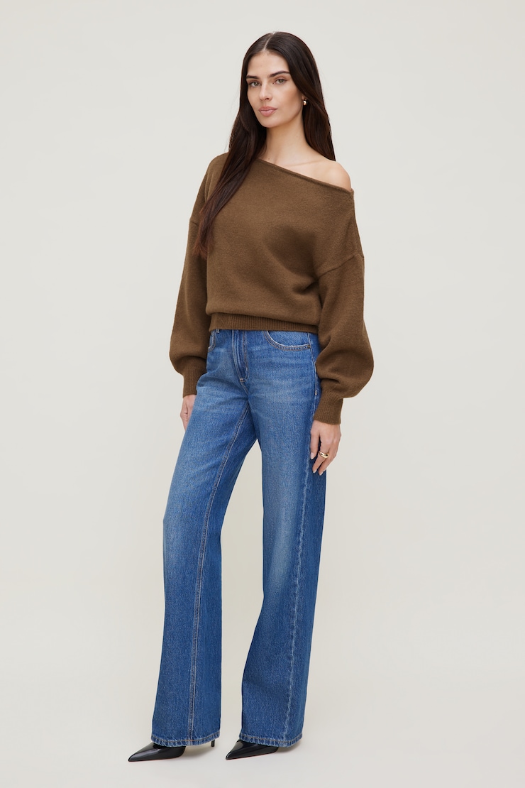 Lola Off Shoulder Sweater Cocoa Brown large