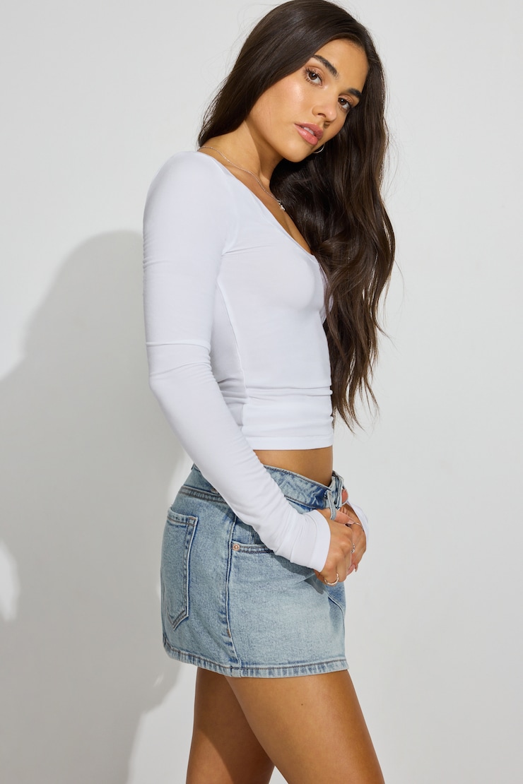 Denim Micro Skort, Amaris Blue, large