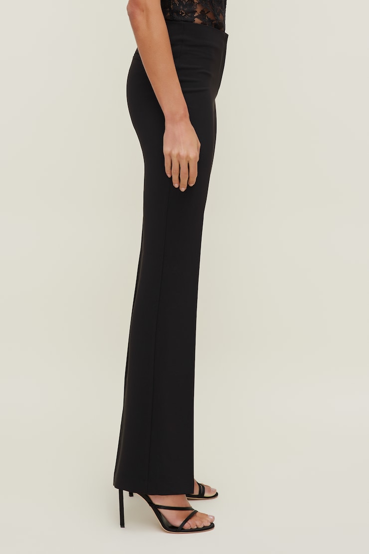 Pantalon Frankie à taille basse et jambe semi-évasée Noir encre large