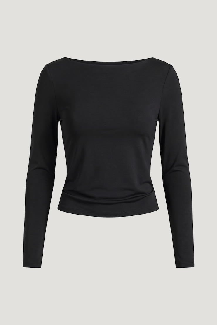 Nola Sculpt Long Sleeve Top Jet Black large