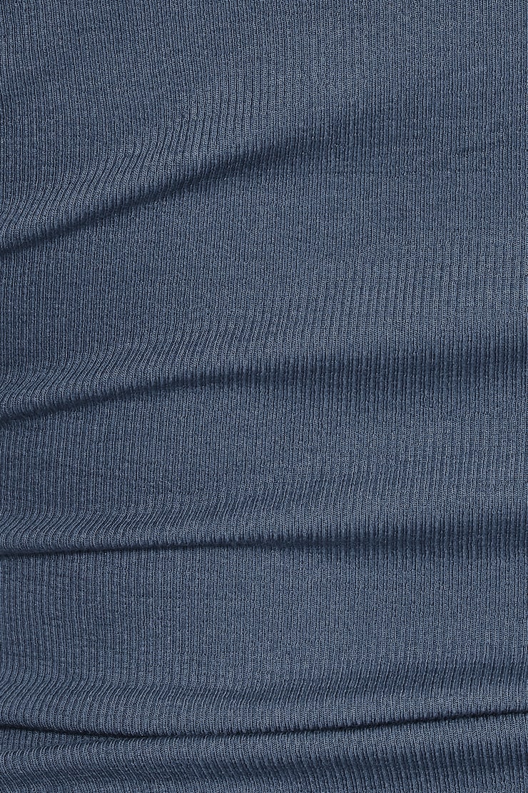 SnatchRib Crewneck Henley Long Sleeve Top, Heated Indigo, large