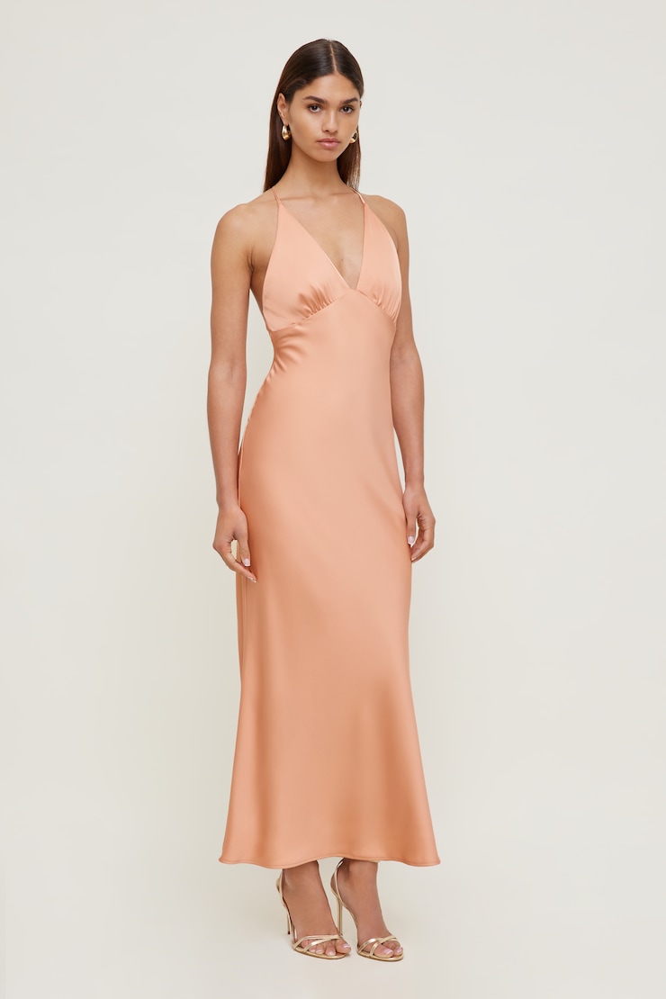 Robe midi en satin Livia