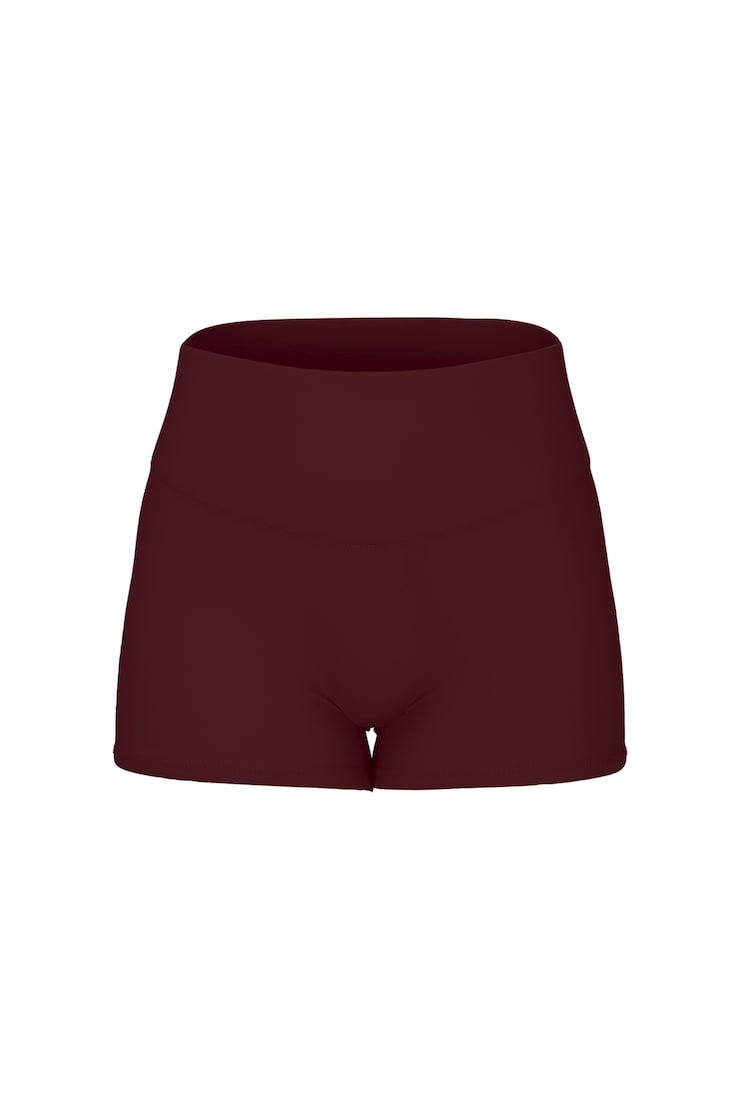 Active 3" Booty Shorts, Burgundy Bite, large