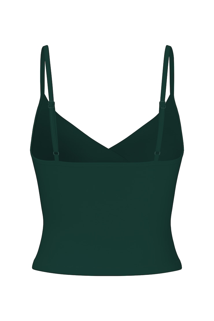 Sleek Crossover Cami Top, Green Envy, large