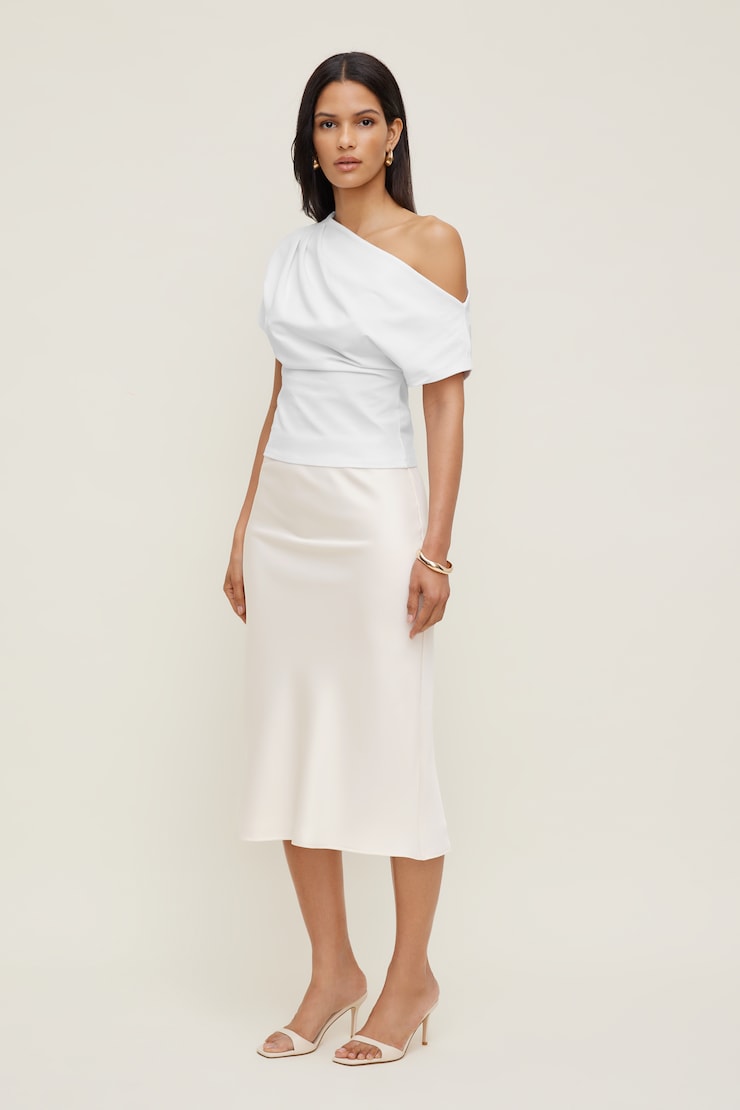 Alexa Cotton Spandex T Shirt Bright White large