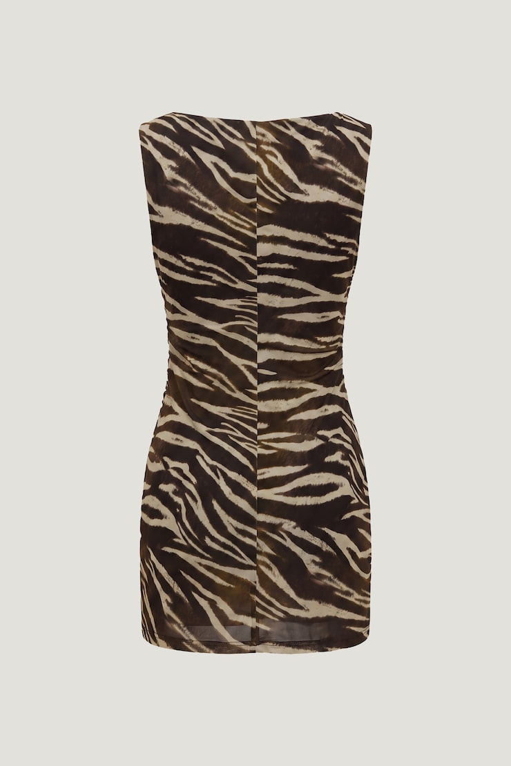 Katia Jersey Mini Dress Zebra Brown large