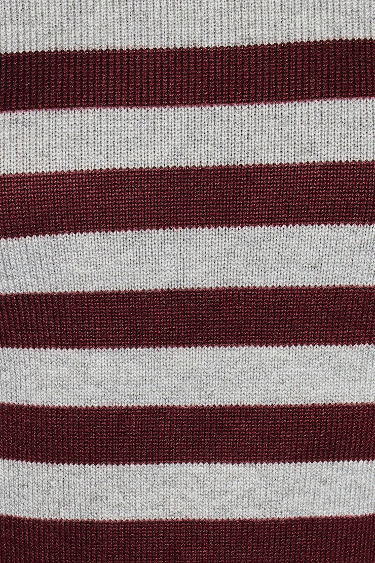 Short en tricot, Bouchée bourgogne/Rayures mélange gris, large