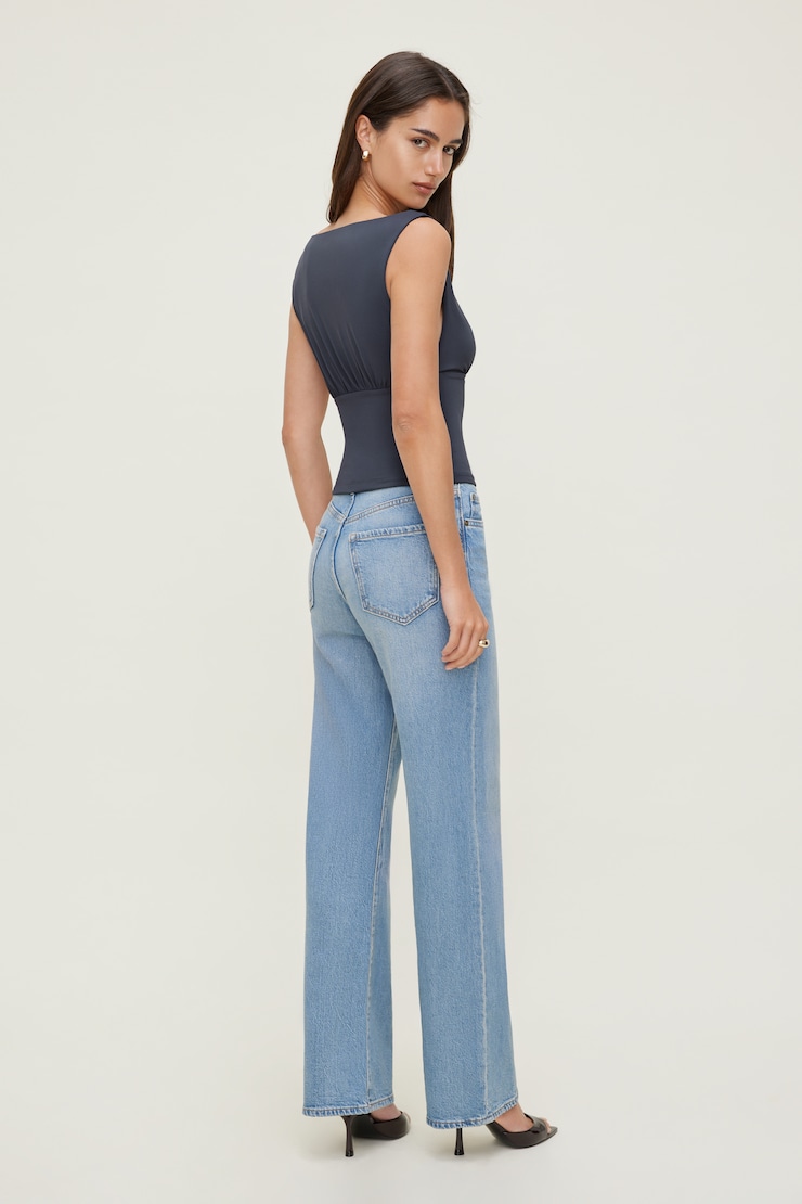 Sculpt Cinched Waist Top India Ink Grey large