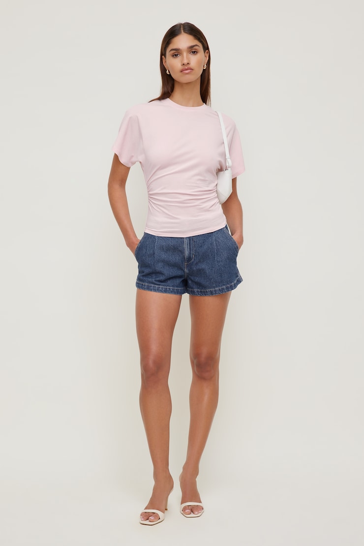 Andrea Jersey T Shirt Pale Lilac Pink large