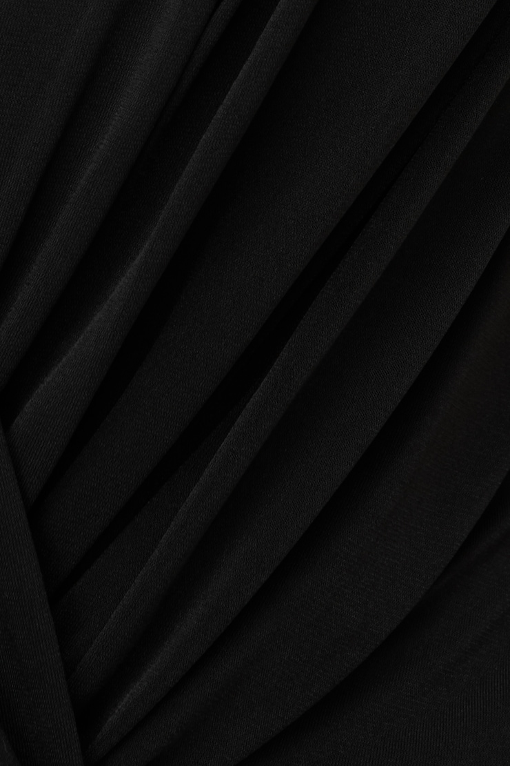 Kiara Draped Sash Mini Dress Jet Black large