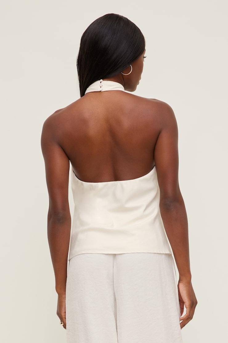 Buckle Halter Top Sea Salt Cream large