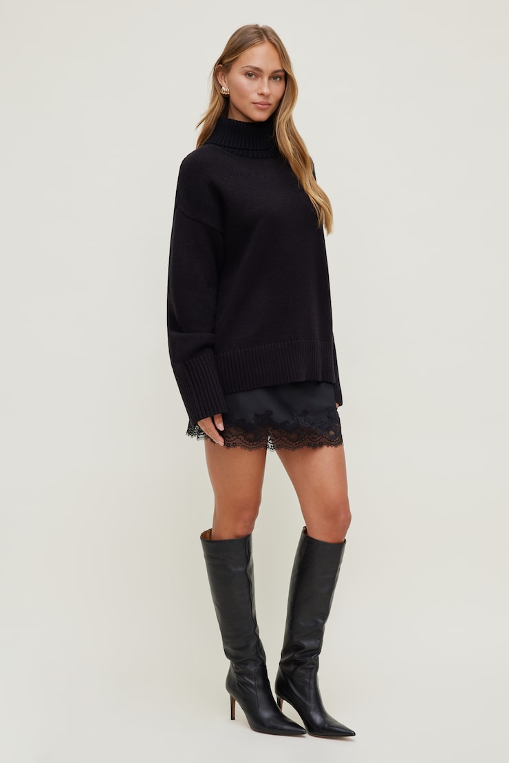 Evy Turtleneck Sweater Jet Black large