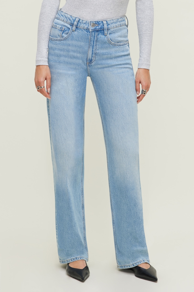 Heidi High Rise Wide Leg Jeans Medium Light Indigo / Amherst large