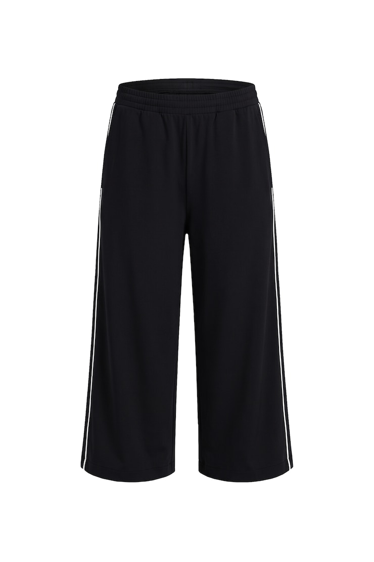 Studio Capri Track Pants, Jet Black/White, large