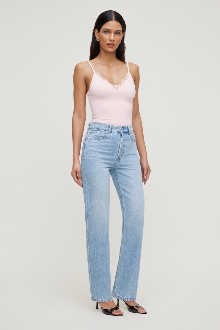 Sculpt Lace Trim Cami Top Pink | Dynamite