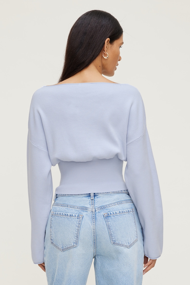 Cinched Boat Neck Sweater