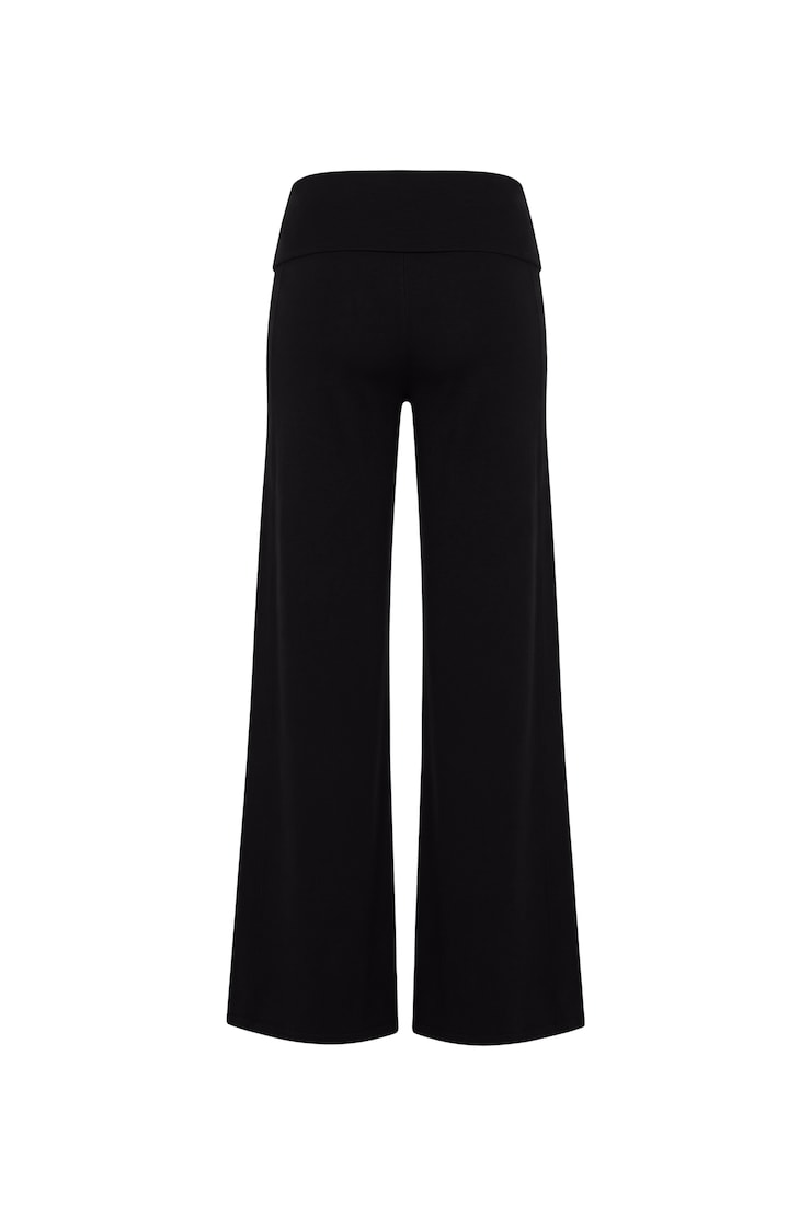 Brushed StretchTerry™ Wide Leg Pants, Jet Black, large