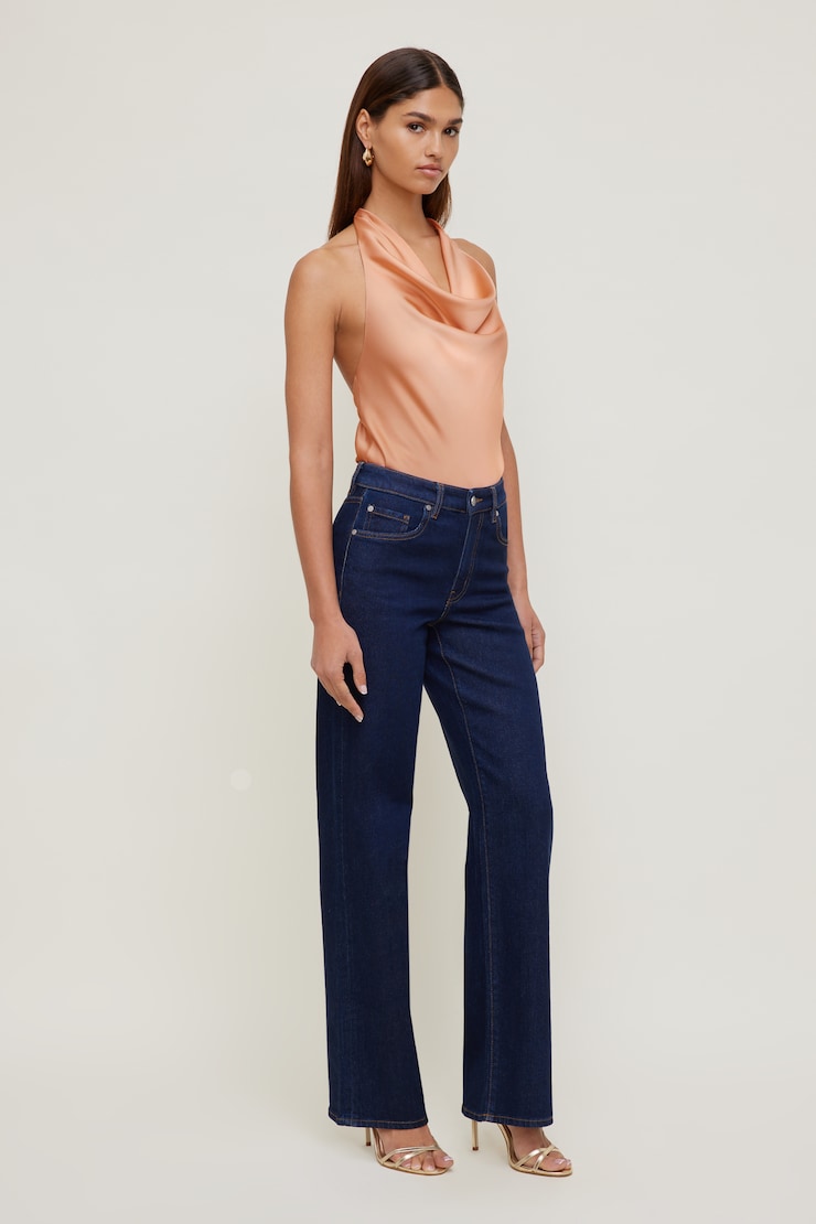 Heidi Stretch High Rise Wide Leg Jeans Blue | Dynamite