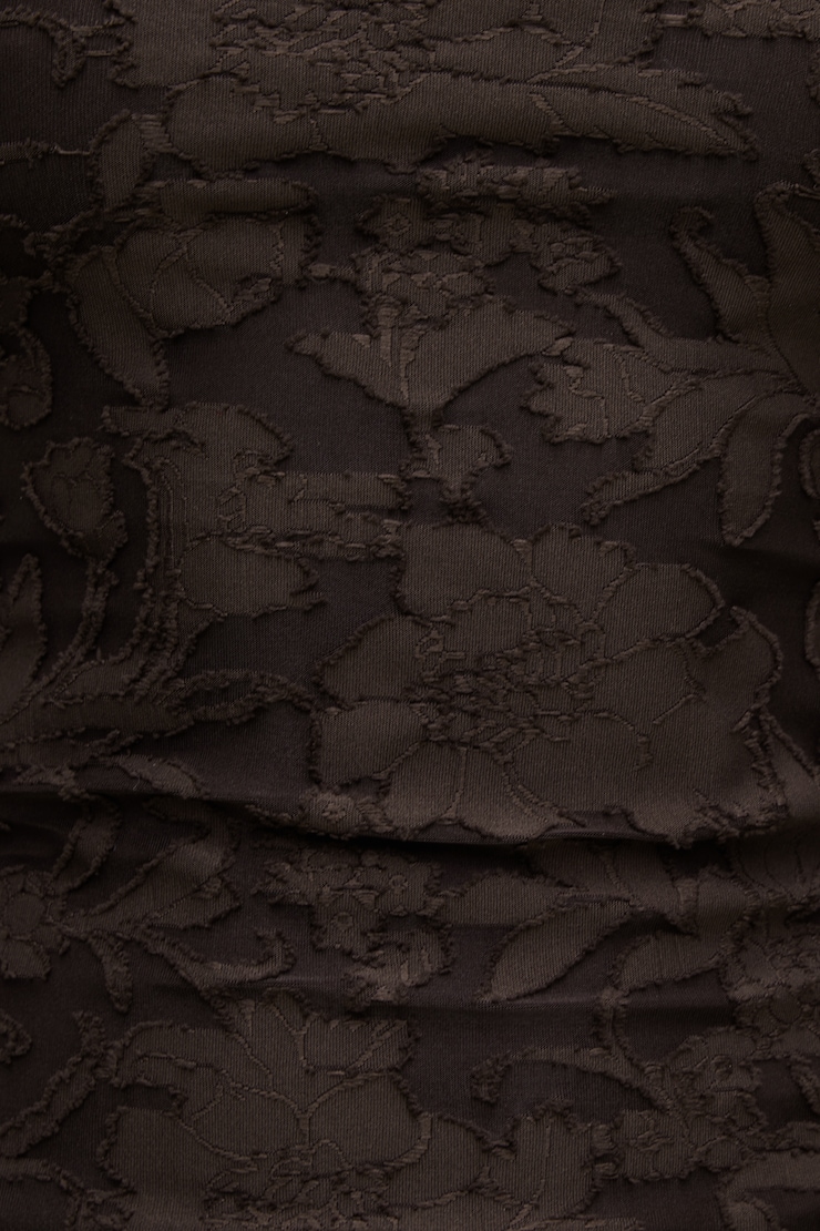 Nola Jacquard Long Sleeve Top Jacquard Java Brown large