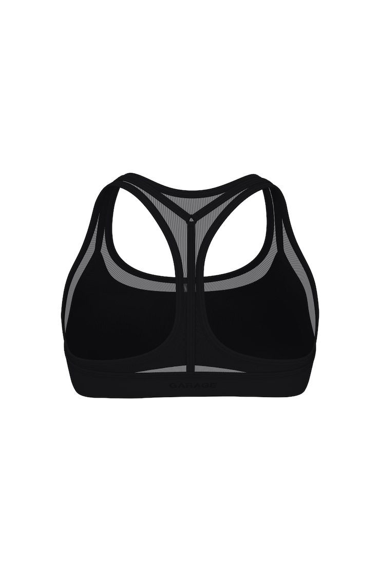 Active Layered Mesh Bra, Jet Black, large