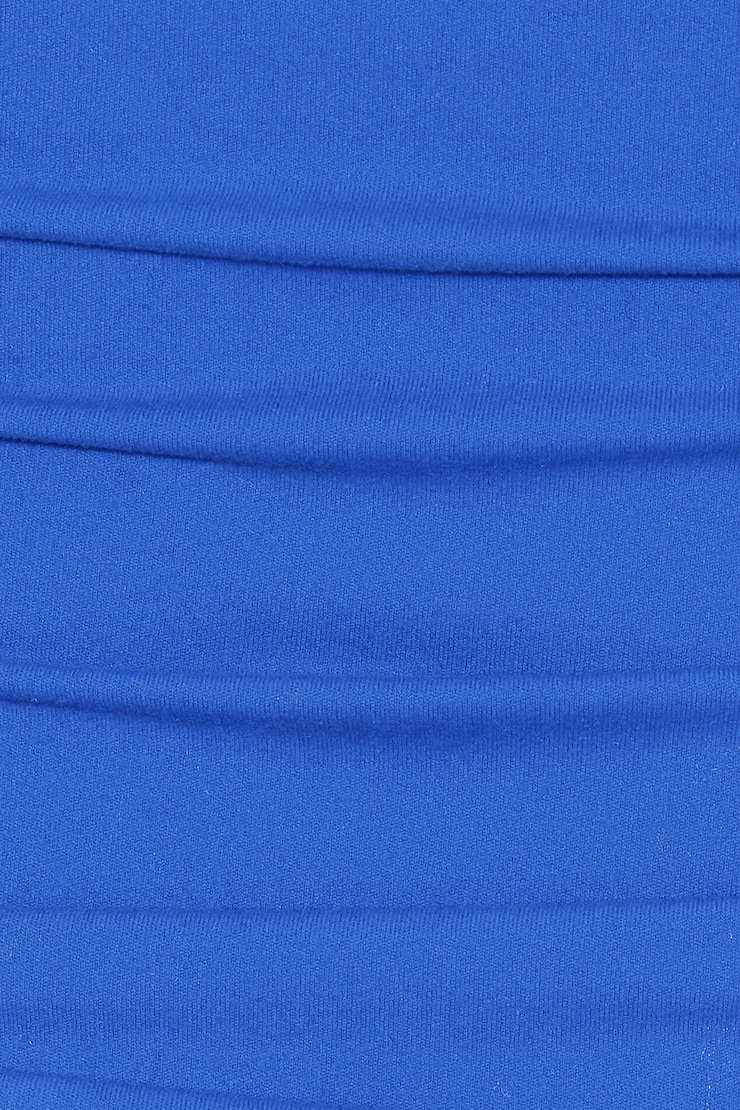 Sleek Open Neck Long Sleeve Top, Electric Blue, large