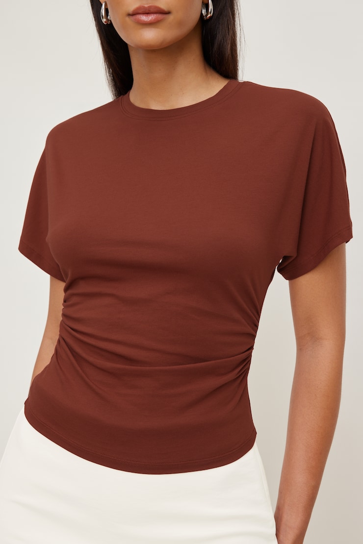 Andrea Jersey T Shirt Dark Paprika Burgundy large