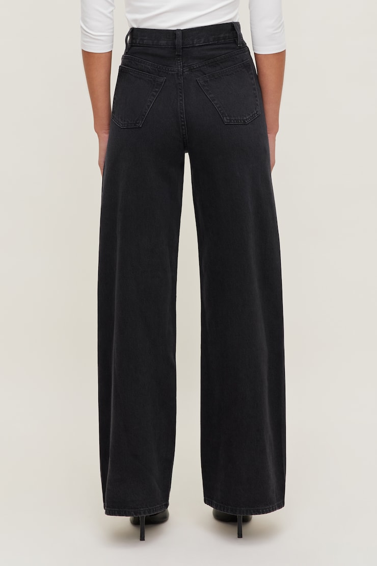 Harlow Ultra High Rise Wide Leg Jeans Granite Black large