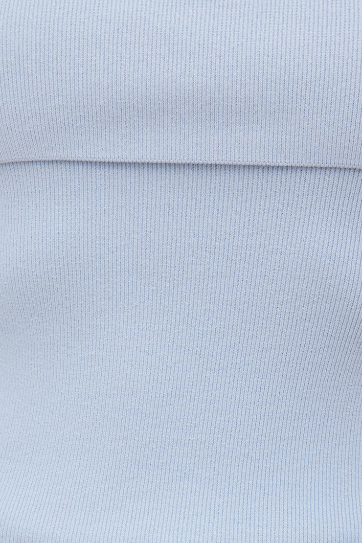 Foldover Off Shoulder Sweater Heather Blue large
