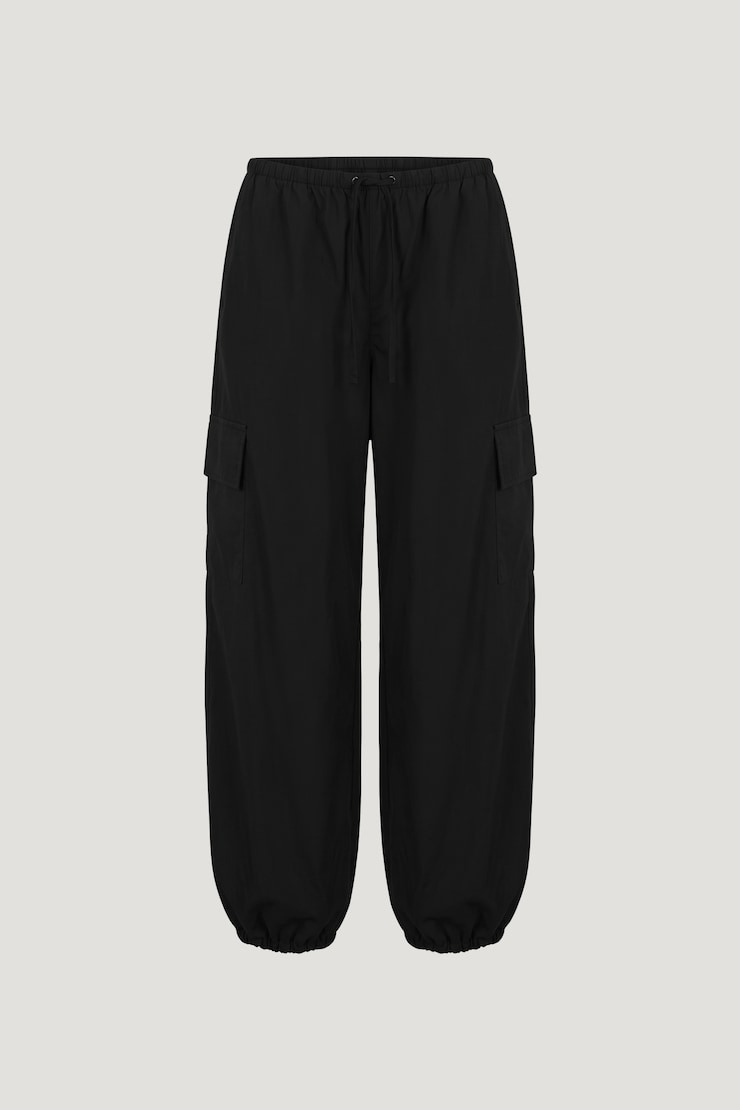 Nylon Cargo Pants Jet Black large