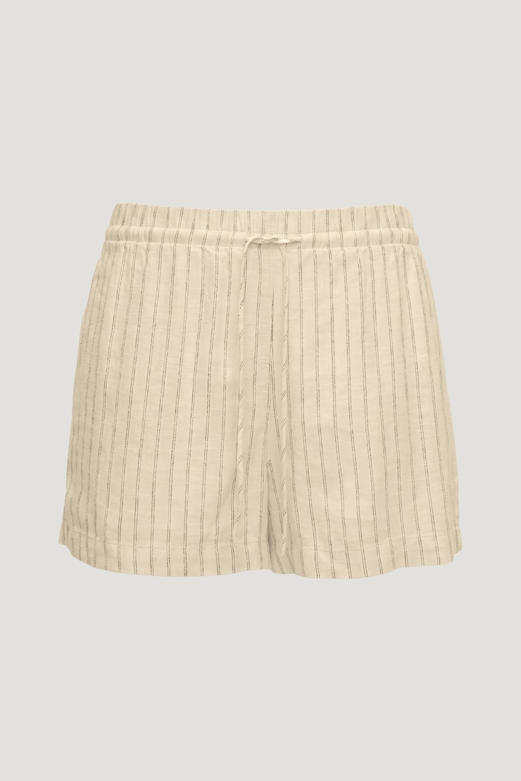 Linen High Rise Shorts Black / Yellow Stripes large