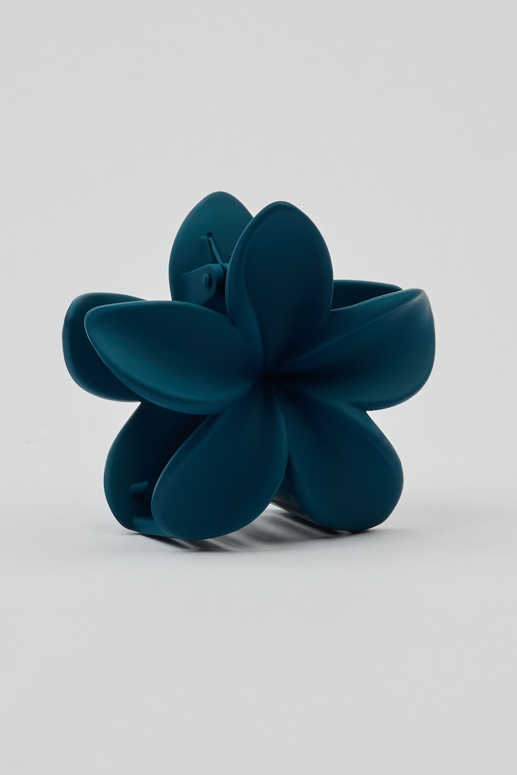 Matte Flower Hair Claw, Aura Blue, large
