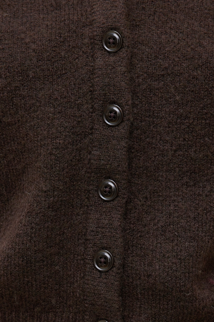 Rebecca Crewneck Cardigan Java Brown large