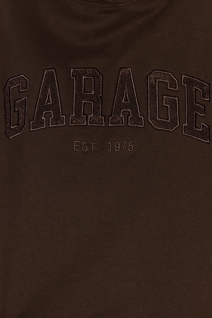 UltraFleece Hoodie, Armadillo Brown with Chenille Garage Logo, large