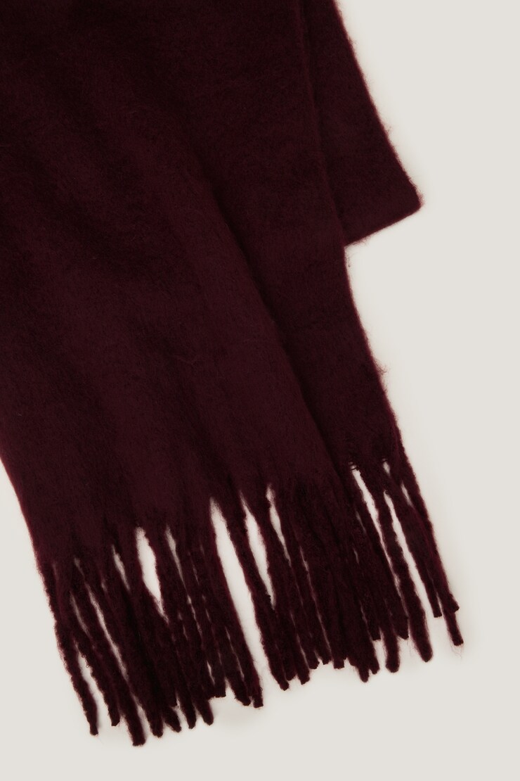 Foulard surdimensionné avec franges Bourgogne zinfandel large