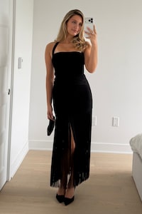 dynamite dresses black friday Livia Satin Midi Dress - Dynamite - Black