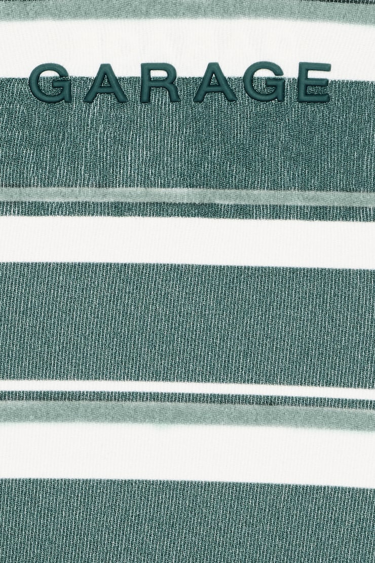 Cami Active à col plongeant, Trouble turquoise/Rayures blanches, large