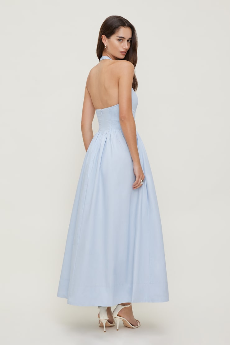 Taylor Poplin Maxi Dress Heather Blue large