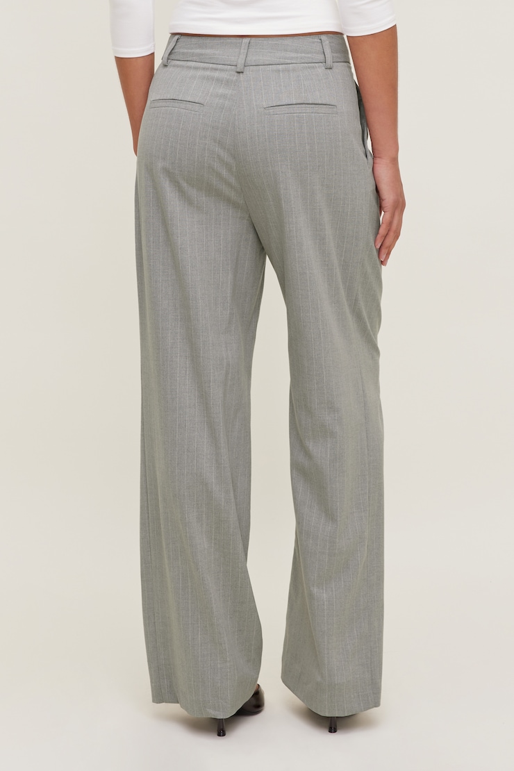 Alex Pinstripe Wide Leg Pants Grey Pinstripe large