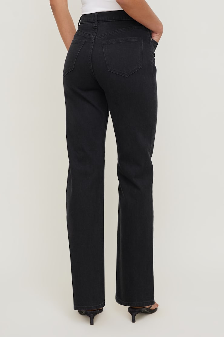 Olivia Comfort High Rise Straight Leg Jeans Dark Black / Granite large